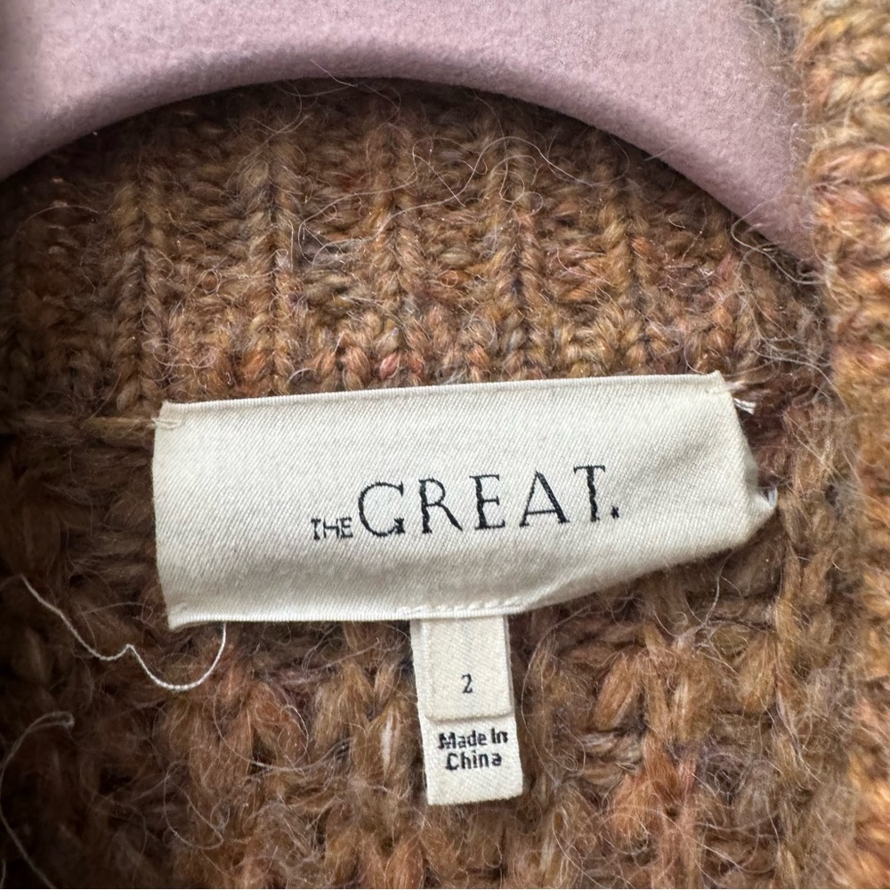 THE GREAT The Long Cable Cardigan in Caramel - Picture 8 of 11